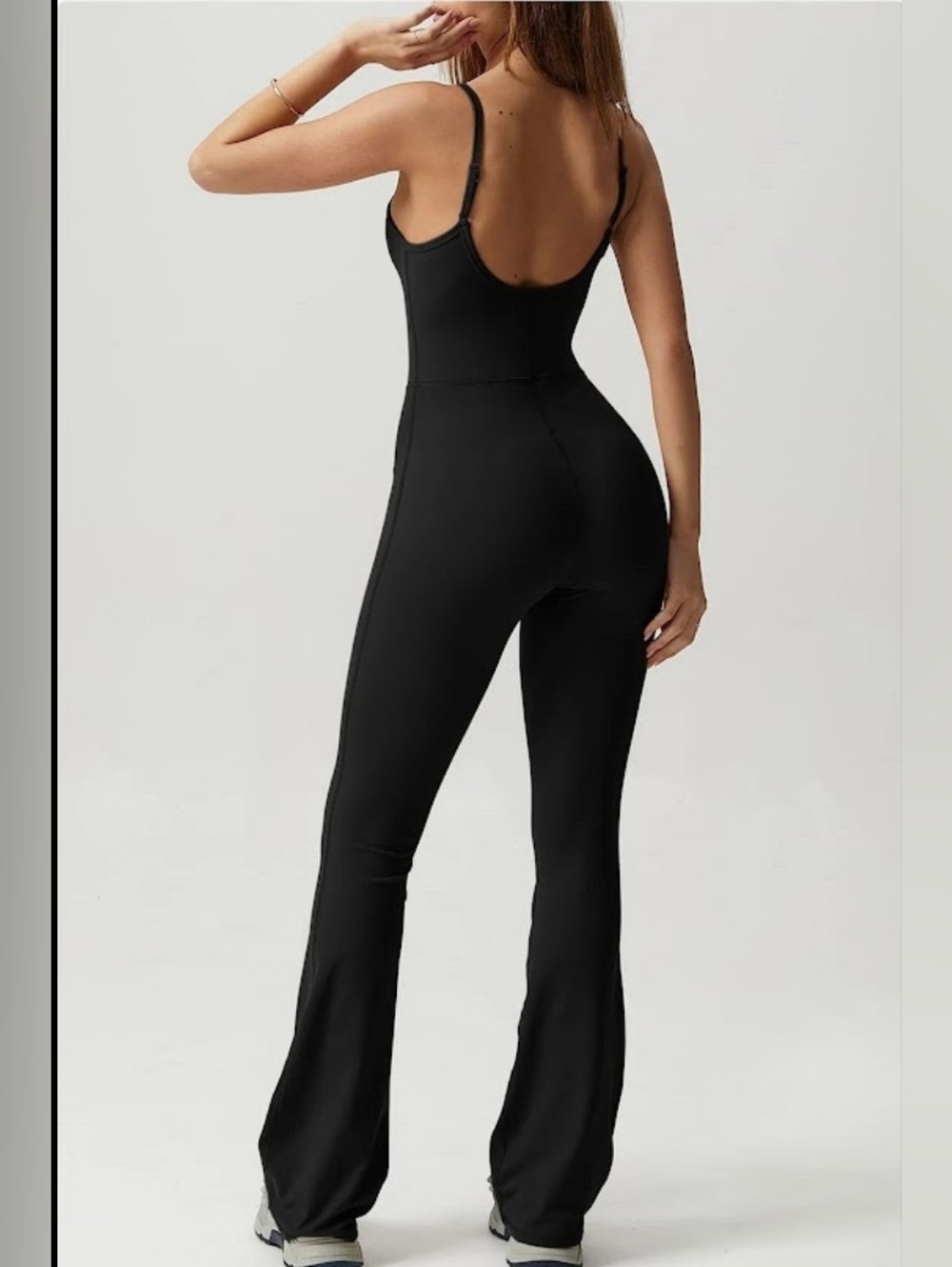 *NWT - Women's Shoop Neck Spaghetti Strap Black Jumpsuit  Sealed Bag. - Medium - Picture 3 of 7